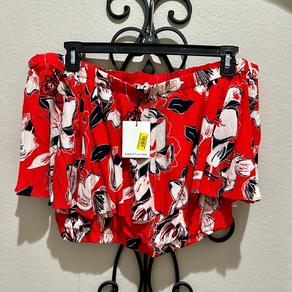 NWT Floral Off the Shoulder Crop Top - Picture 2 of 6
